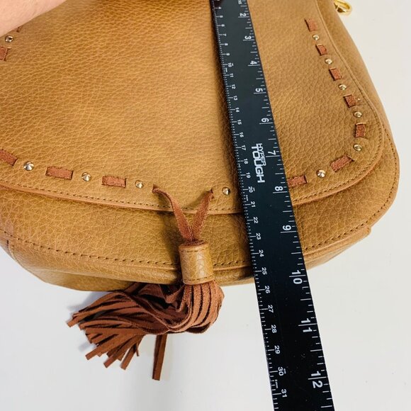 Madden Brown Saddle Bag Flap Fringe Tassel Wide Hippie Strap Aztec VTG Inspired - Picture 16 of 16